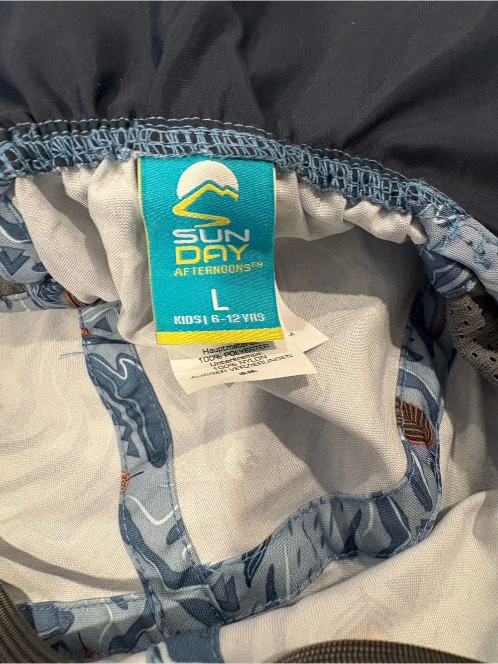 Lightweight  Sun Dry Ages 6-12 Blue Bird-Print Sun Hat with Chin Strap